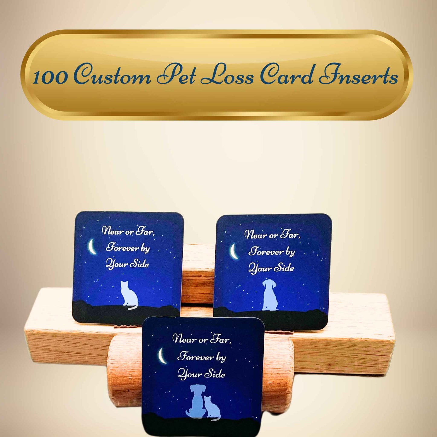 100 Custom Velvety Soft Inserts for Pet Sympathy Cards