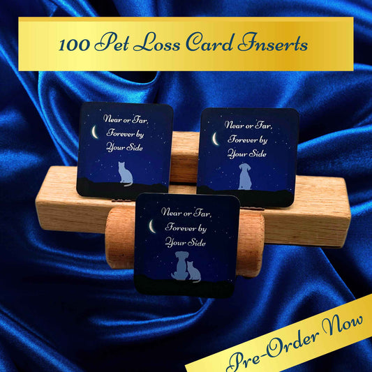 100 Standard (Non Custom) Velvety Soft Inserts for Pet Sympathy Cards