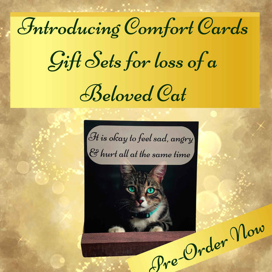 WHOLESALE Comfort Card Gift Sets for the Loss of a Beloved Cat (6 Units)